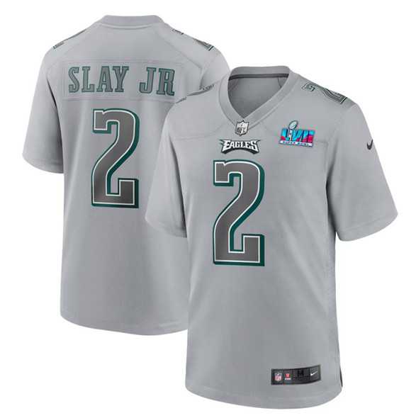 Men's Philadelphia Eagles #2 Darius Slay Jr. Gray Super Bowl LVII Patch Atmosphere Fashion Stitched Game Jersey,We sell and wholesale Men's Philadelphia Eagles #2 Darius Slay Jr. Gray Super Bowl LVII Patch Atmosphere Fashion Stitched Game Jersey on line form chian!